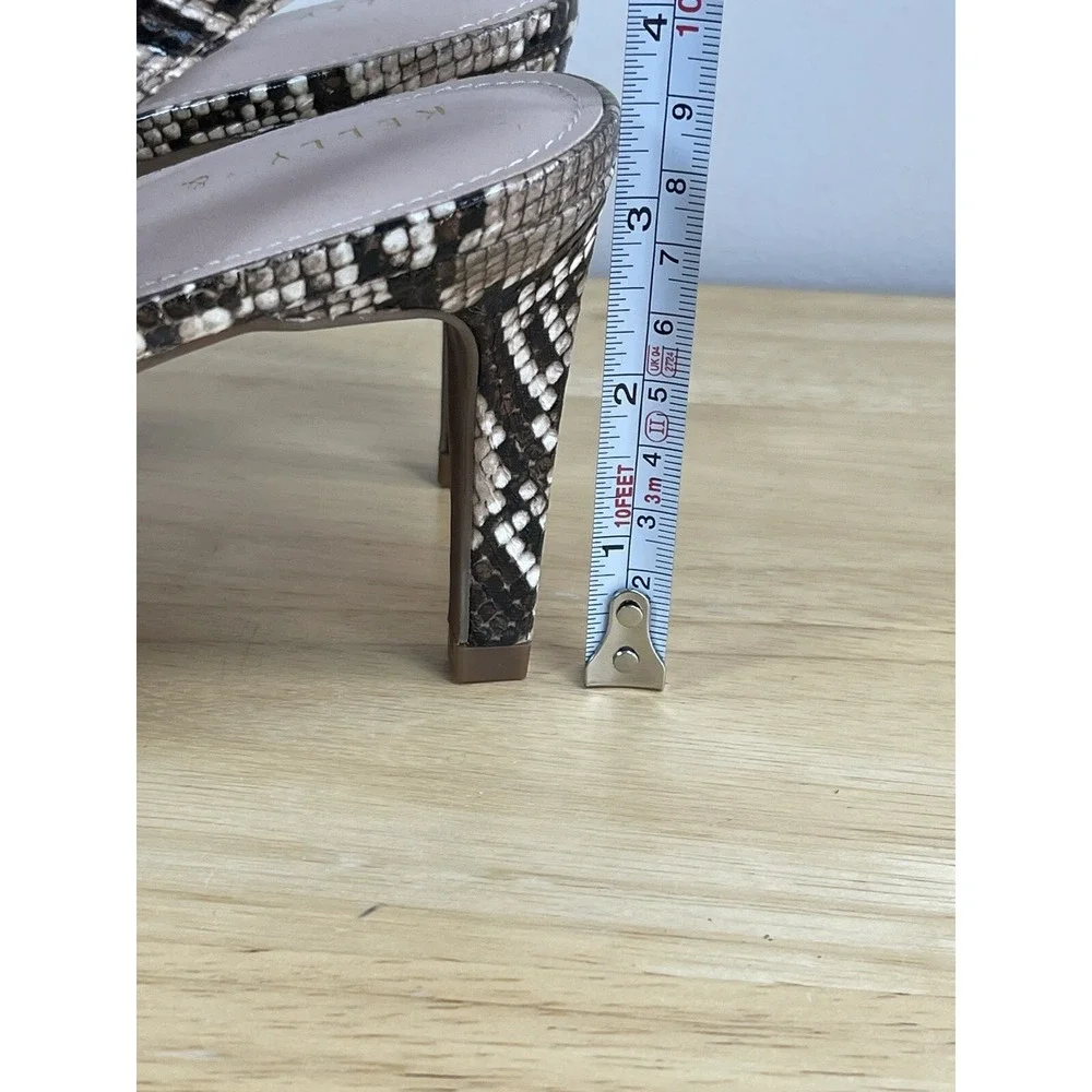Kelly & Katie Womens Nerani Snake Print Slingback Peep Toe Sandals Heels 9 1/2 M